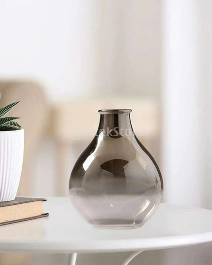 Sophisticated Ash Ombre Glass Vase - Chic Decorative Accent for Any Space