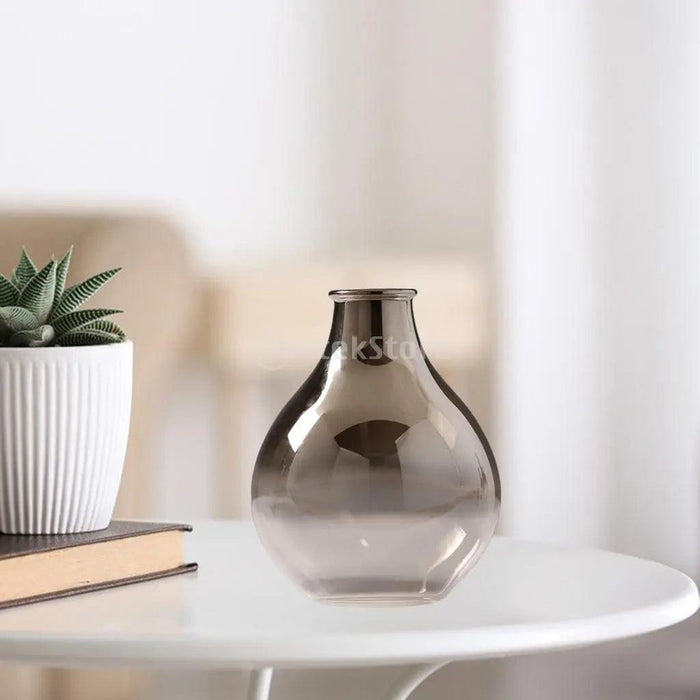 Elegant Ash Gradient Glass Vase - Versatile Home Decor Accent