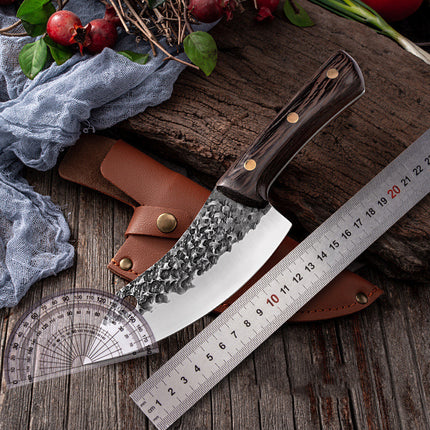 Stainless Steel Slaughter Knife For Deboning And Meat Cutting With PU Leather