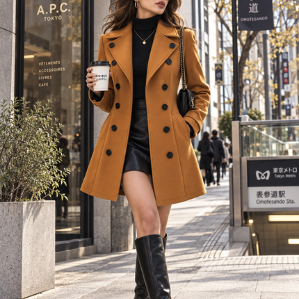 Peekaboo Studio Women's Double-Breasted Professional Suit Coat, Tailor Overcoats womens-stylish-double-breasted-suit-coat Clothing, Shoes & Accessories›Women›Clothing›Outerwear›Coats & Jackets›Coats