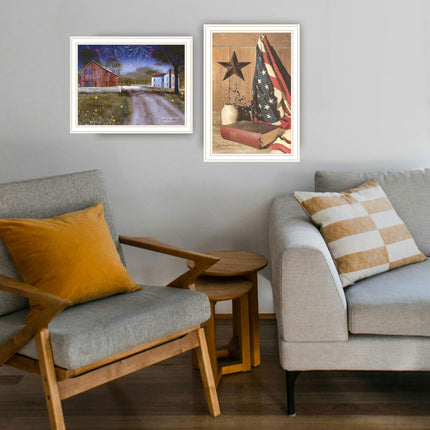 Billy Jacobs 2-Piece Star Spangled Night Wall Art Set, Framed Decor