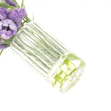 Hanging Mini Glass Vase Wind Chimes with Mini Flower Decor for Home and Dollhouse