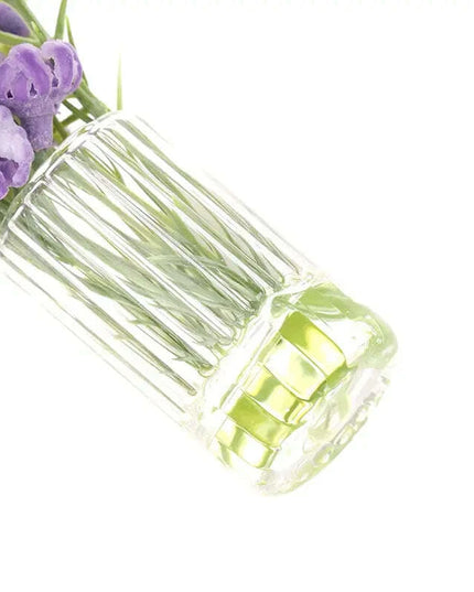 Hanging Mini Glass Vase Wind Chimes with Mini Flower Decor for Home and Dollhouse