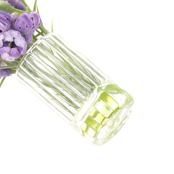 Hanging Mini Glass Vase Wind Chimes with Mini Flower Decor for Home and Dollhouse
