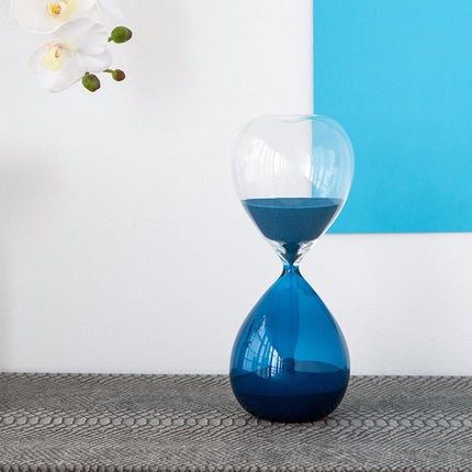 Room and Decor 5x14" Hourglass Timer, 60-Minute, Blue Glass Design