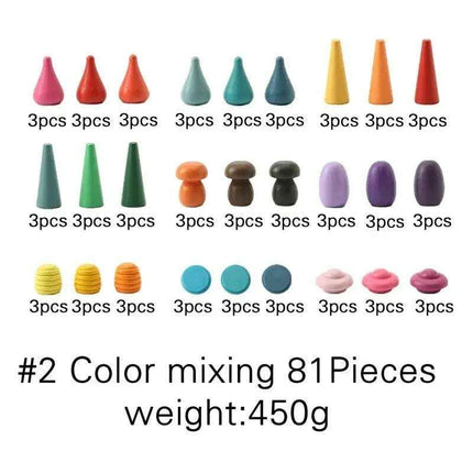 Colorful Wooden Building Blocks Kit for Creative Learning and Logical Development