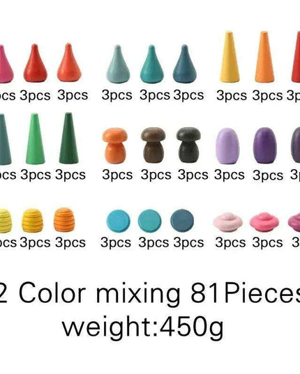 Colorful Wooden Building Blocks Kit for Creative Learning and Logical Development