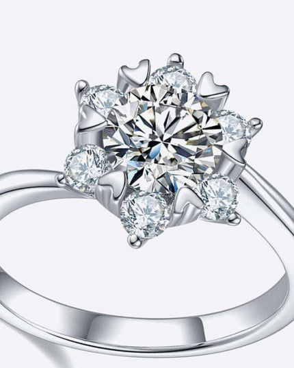 Elegant 1 Carat Moissanite and Zircon Ring with Opulent Platinum Finish