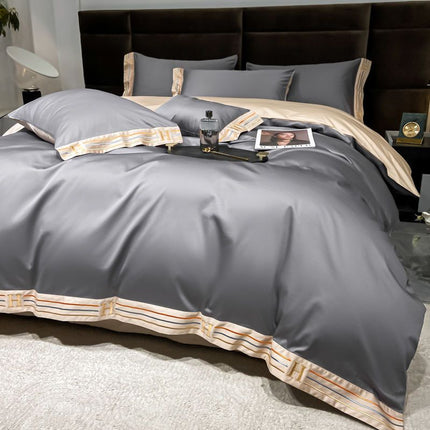 Long Velvet Cotton Four-piece Quilt Cover Bedding