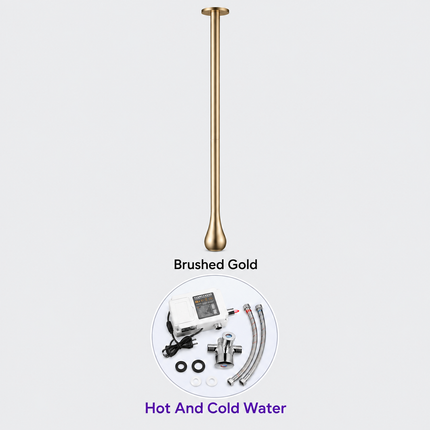 Ceiling-Mounted Sensor Bathroom Faucet - Solid Brass, Customizable Length