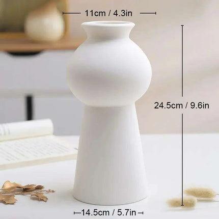 Sleek White Twisted Tube Ceramic Vase for Contemporary Decor