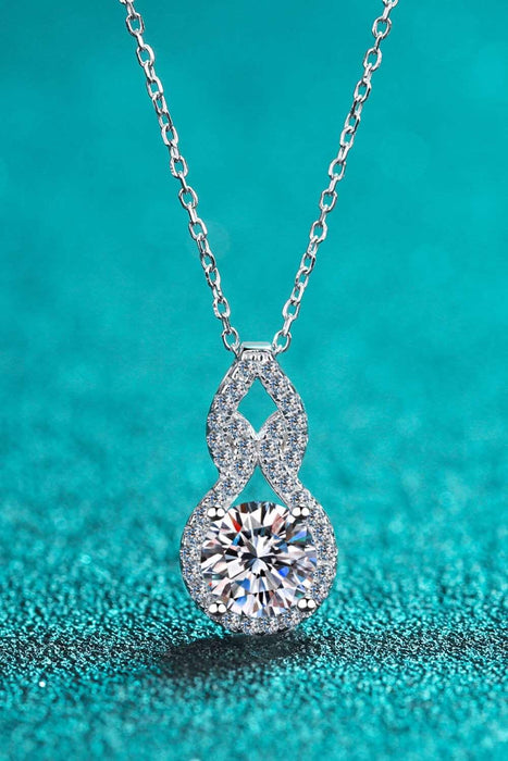 Radiant 1 Carat Lab-Diamond Pendant Necklace with Sterling Silver Chain and Zircon Accent Stones