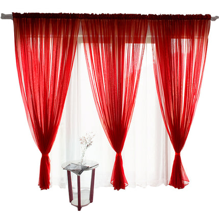 Peekaboo Studio Solid Color Transparent Glass Mesh Curtains - Ready-Ma