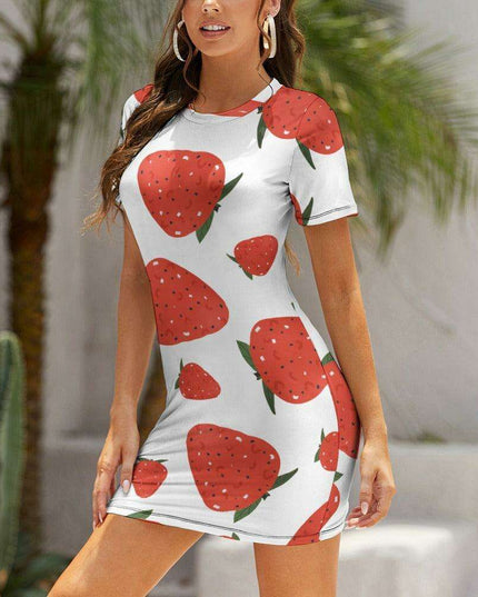 Chic Ivory Short Sleeve Wrap Dress for Women - Ideal for Any Event