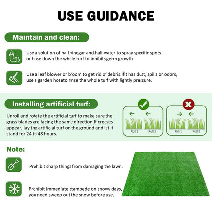 Room & Decor 2-Pack 3.3ft x 10ft Realistic Synthetic Grass Rug with Dr