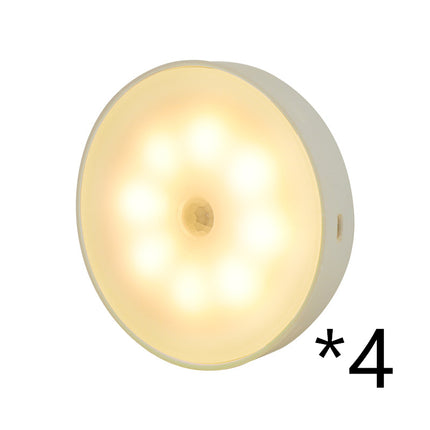 USB Rechargeable Motion Sensor Round LED Puck Light for Kitchen Cabinets