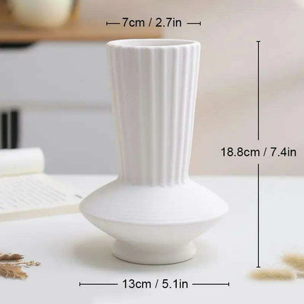 Sleek White Twisted Tube Ceramic Vase for Contemporary Decor