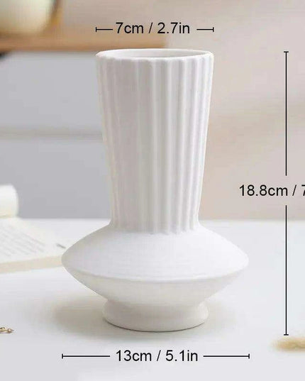 Sleek White Twisted Tube Ceramic Vase for Contemporary Decor