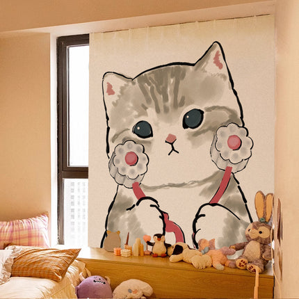 Peekaboo Studio Velcro Cat Curtain – Punch-Free Self-Adhesive Shade