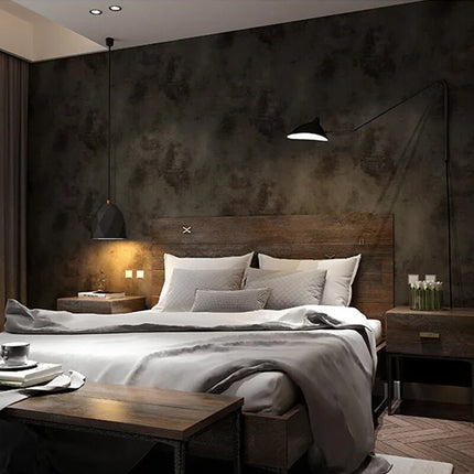 Peekaboo Studio Concrete Effect Dark Grey Wallpaper - Industrial Desig