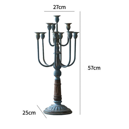 American Retro Nostalgic Solid Wood Candle Holder Ornaments