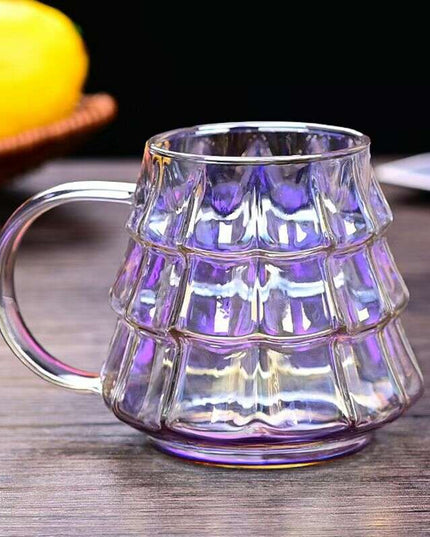 Christmas Glass Coffee Ice Transparent Mug With Handle