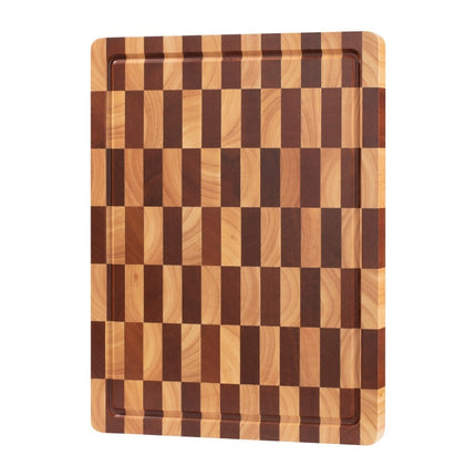 Wooden Cutting Board Grid Chessboard Pattern 40 By 30 Centimeters For Fruits