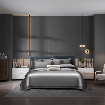Long-staple Cotton Four-piece Set Hollow Lace Bedding