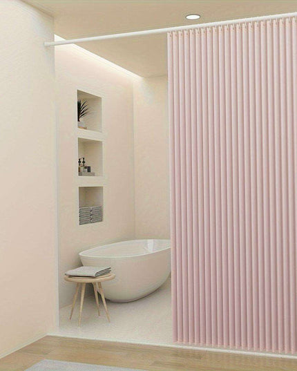 Compact Waterproof Folding Shower Curtain for Stylish Wet and Dry Separation