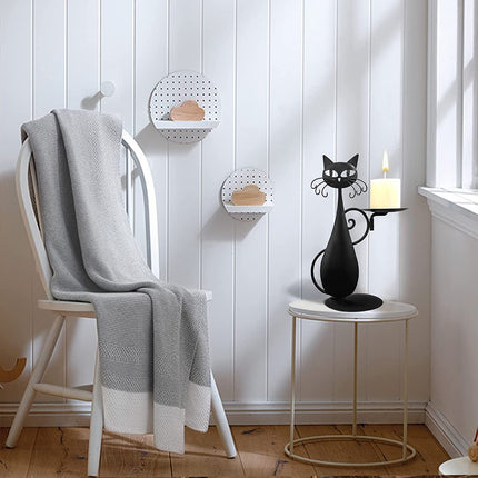 Black Cat Iron Candlestick Candle Holder Pendant Home Decor