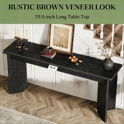 Peekaboo Studio Wooden Console Table with Storage Shelf & Elegant Desi