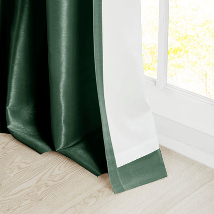 Room & Decor Twist Tab Lined Window Curtain Panel, 50x95", Green, Poly