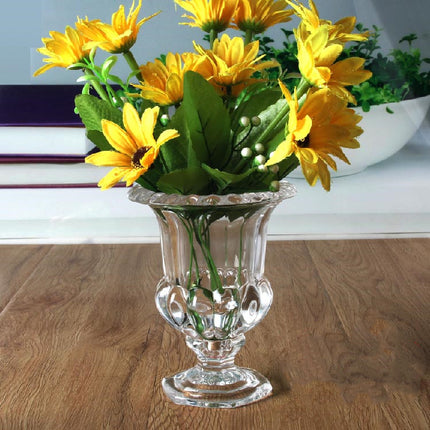 European Style Crystal Glass Thickened Flanged Table Vase Living Room Decor