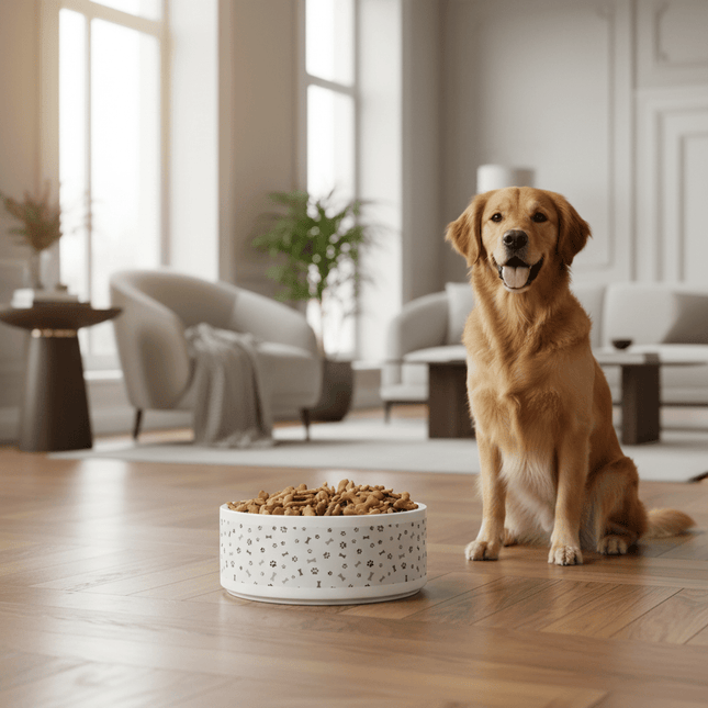 Elegant Handcrafted Ceramic Pet Bowl - A Touch of Luxury for Your Beloved Companion