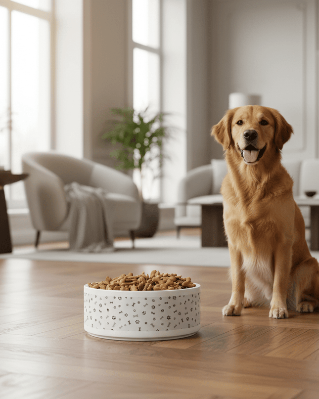 Elegant Handcrafted Ceramic Pet Bowl - A Touch of Luxury for Your Beloved Companion