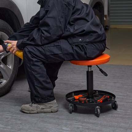 VEVOR Adjustable Rolling Creeper Seat Stool with Tool Tray for Garage