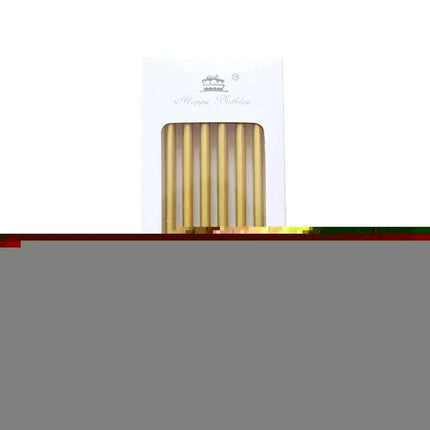 Metallic Birthday Candle Set - 6pcs Chrome Gold & Silver Cake Decorations for Weddings and Baby Showers