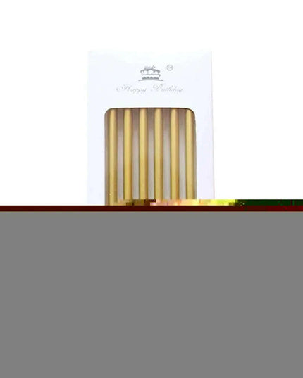 Metallic Birthday Candle Set - 6pcs Chrome Gold & Silver Cake Decorations for Weddings and Baby Showers