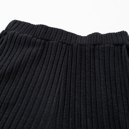 Elegant Black Ribbed V-Neck Lounge Set