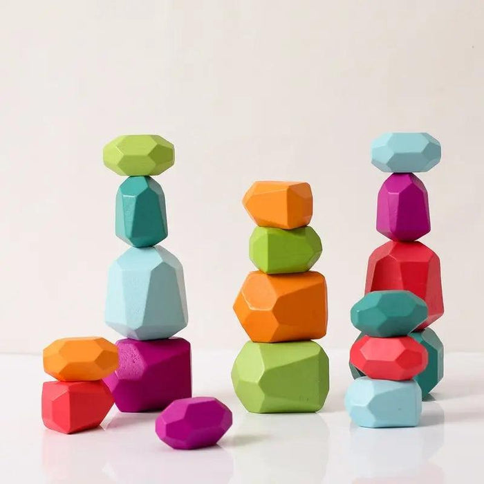 Colorful Wooden Building Blocks Set for Creative Learning & Development