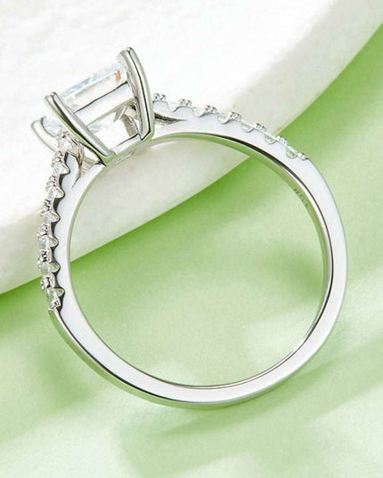 Luxurious Sterling Silver Ring with Lab Grown Diamond and Sparkling Moissanite Accents