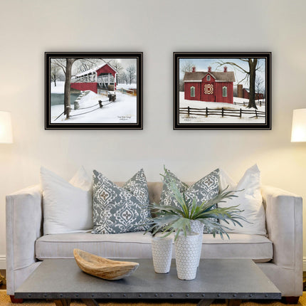 Billy Jacobs 2-Piece Knot Quilt & Covered Bridge Wall Art Set