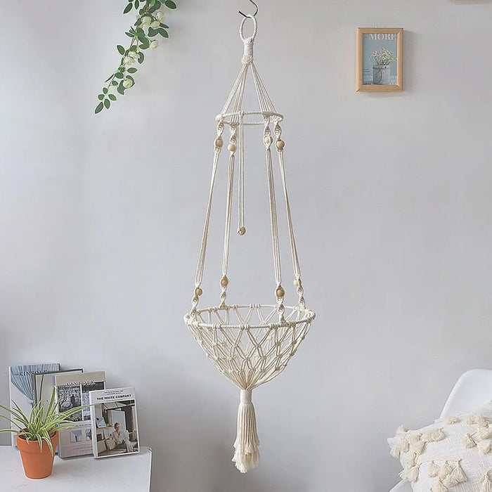 Spacious Macrame Pet Hammock - Stylish Hanging Swing Bed for Cats and Dogs, Cozy Home Accessory, Perfect Gift for Furry Friends