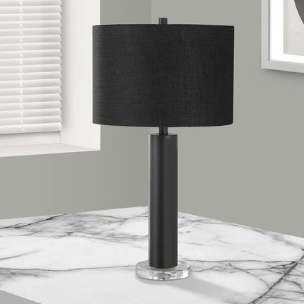 Room & Decor 28"H Contemporary Black Metal Table Lamp with Black Shade
