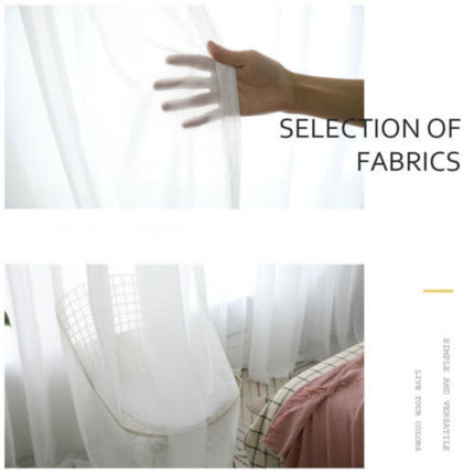 White Lace Tulle Sheer Curtain Panel | 140×213cm