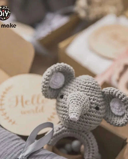 Adorable Baby Gift Set: Cotton Bath Towel, Crochet Rattle, and Accessories for Kids