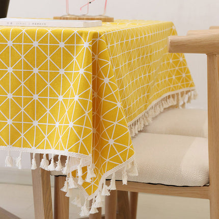 Peekaboo Studio Simple Nordic Square Lace Tablecloth - Elegant Design,