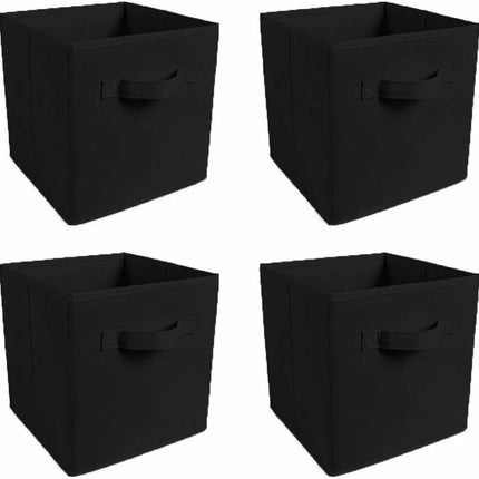 Peekaboo Studio 4 Pack Foldable Canvas Storage Box, Space-Saving Desig