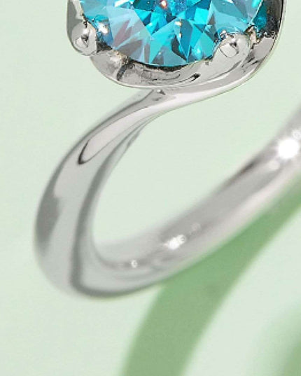 Dazzling 1 Carat Moissanite Sterling Silver Solitaire Ring Set with Certification.