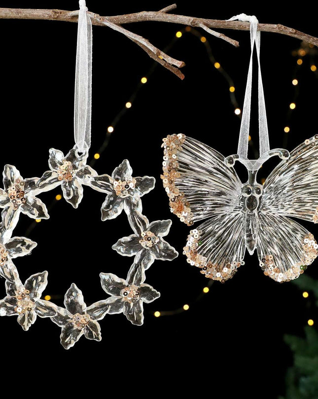 Christmas Decorations Sequined Acrylic Pendant